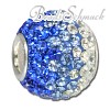 Glitzer Bead Swarovski Kristalle blau ICE   925er Silber SilberDream Silberbeads GSB002