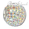 Glitzer Bead Swarovski Kristalle weiß POL   925er Silber SilberDream Silberbeads GSB101