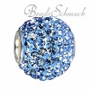 Glitzer Bead Swarovski Kristalle blau Shiny  925er Silber SilberDream Silberbeads GSB204