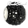 Glitzer Bead Swarovski Kristalle schwarz Shiny  925er Silber SilberDream Silberbeads GSB207