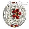 Glitzer Bead Swarovski Kristalle weiß Flower   925er Silber SilberDream Silberbeads GSB301