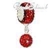 Bommel-Bead Glitzer Kristalle rot    925er Silber SilberDream Silberbeads GSB400