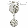Bommel-Bead Glitzer Kristalle weiß    925er Silber SilberDream Silberbeads GSB401