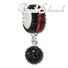 Bommel-Bead Glitzer Kristalle schwarz    925er Silber SilberDream Silberbeads GSB402
