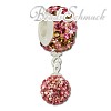 Bommel-Bead Glitzer Kristalle rosa    925er Silber SilberDream Silberbeads GSB406