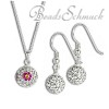 Set Kette Anhänger Ohrring Swarovski Kristalle  925er Silber SilberDream Silberbeads GSS003
