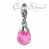 Charm Tropfen pink Armband Anhänger  925er Silber SilberDream Silbercharms FC202P