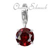 Charm Rund rot Armband Anhänger  925er Silber SilberDream Silbercharms FC203R