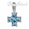 Charm Kreuz blau Armband Anhänger  925er Silber SilberDream Silbercharms FC204B