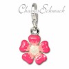 Charm Blume rosa Armband Anhänger    925er Silber SilberDream Silbercharms FC3136