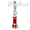 Charm Emaille Rakete rot Armband Anhänger - Silber Dream Charms - FC605