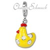 Charm Huhn Emaille Armband Anhänger  925er Silber SilberDream Silbercharms FC613