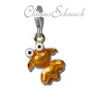 Charm Kleiner Fisch orange in 925 Sterling Silber Armband Anhänger - Silber Dream Charms - FC835O