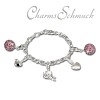 Charm Liebesengel Swarovski Kristalle Armband Set  925er Silber SilberDream Silbercharms FCA125