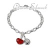 Charm Herz rot Swarovski Kristalle Armband Set  925er Silber SilberDream Silbercharms FCA127
