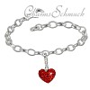 Charm Set Liebe rot Swarovski Kristalle Armband  925er Silber SilberDream Silbercharms FCA130