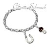 Charm Glitzerset Glück in 925 Sterling Silber Armband Anhänger - Silber Dream Charms - FCA145