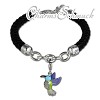 Geschenkset Vogel Charm mit Lederarmband in 925 Sterling Silber - Silber Dream Charms - FCA151