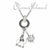 Halsketten Set Engel in 925 Sterling Silber Halskette + Charm Anhänger - Silber Dream Charms - FCA303