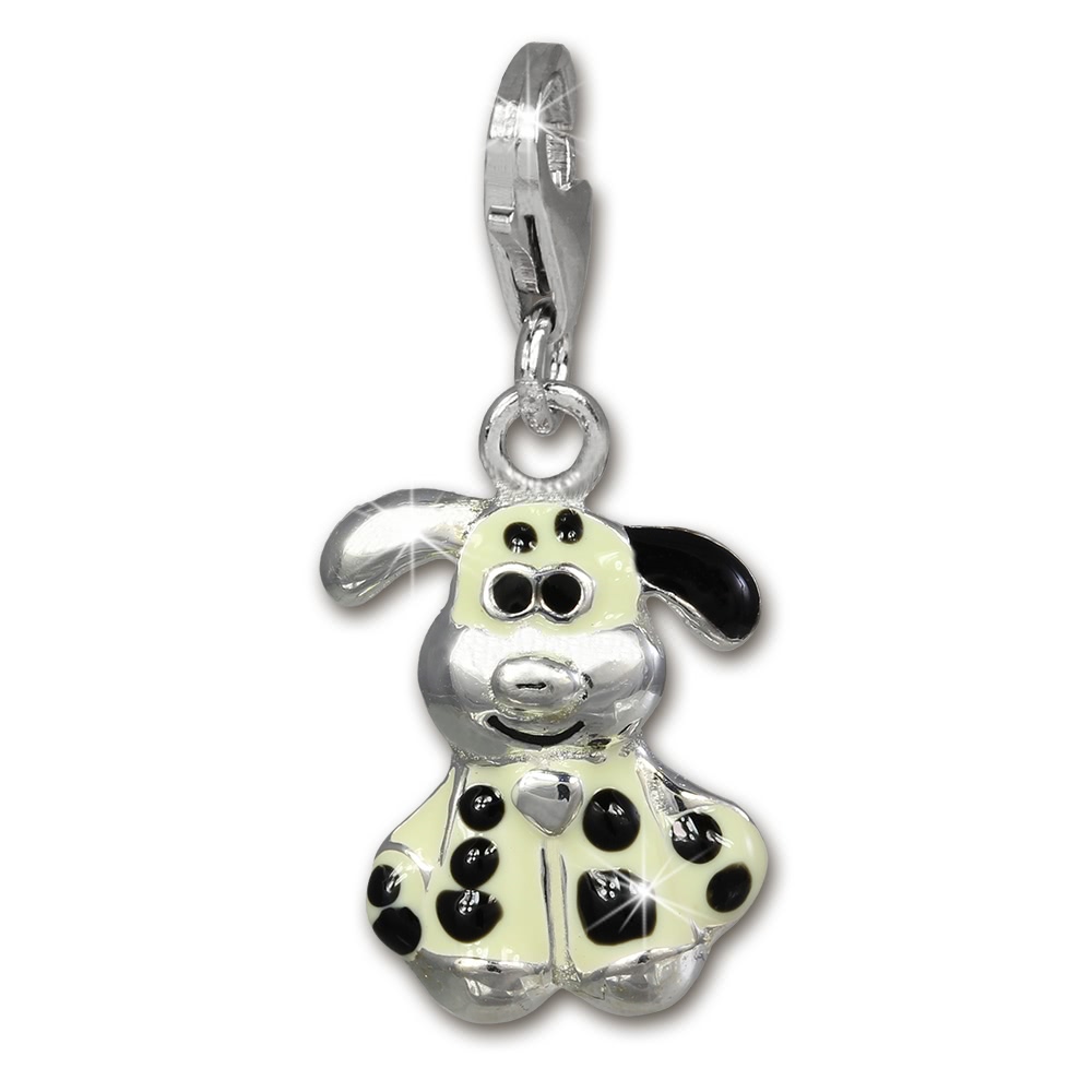  SilberDream Charm Hund  schwarzweiß Armband ...