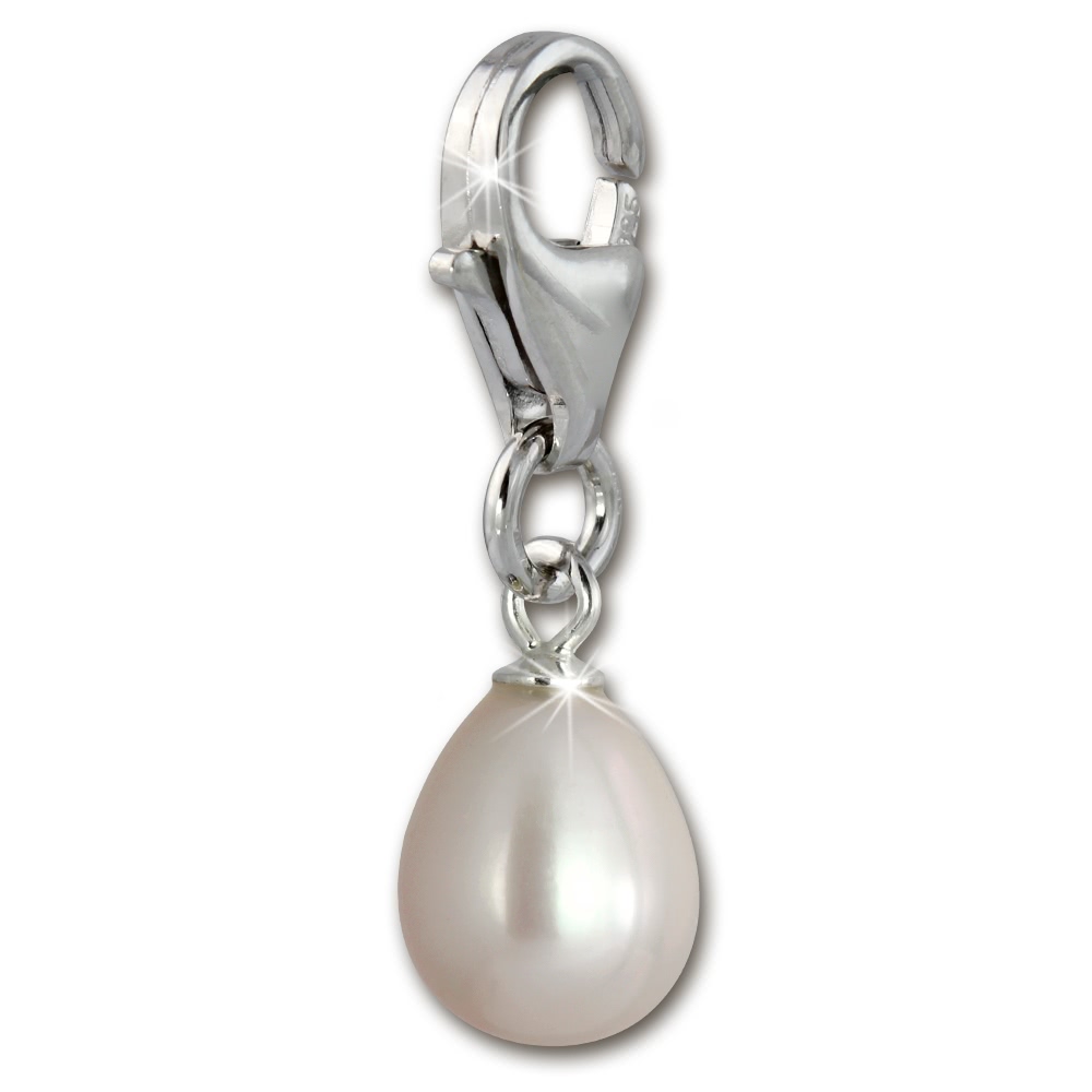  SilberDream 925 Charm  Perle Tropfen weiß ...
