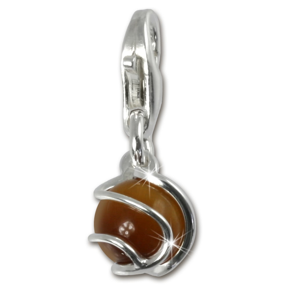 FC250N F4S 925 Charm Stein Kugel braun Armband Anhänger
