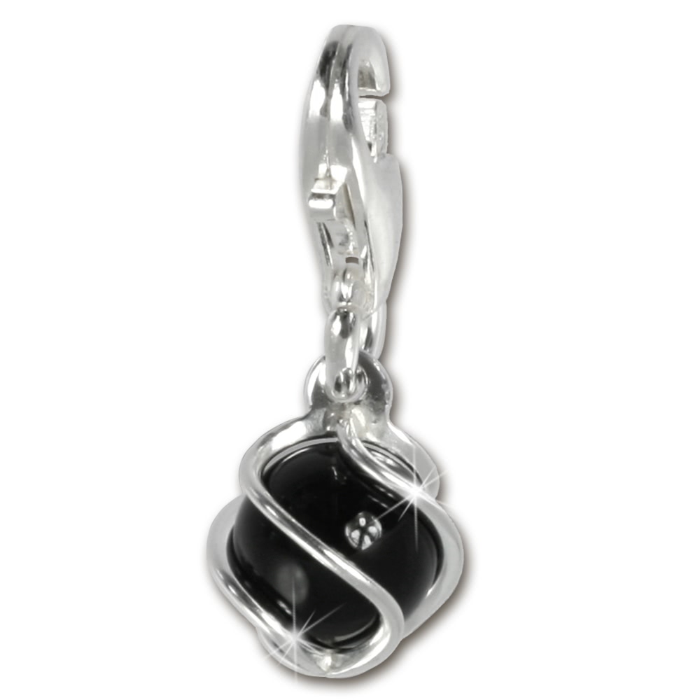 FC250S F4S 925 Charm Stein Kugel schw Armband Anhänger