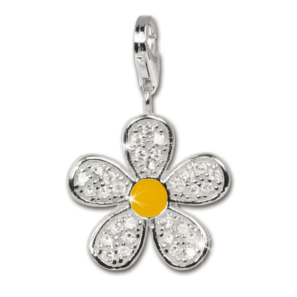 Silver Dream 925 Charm  bracelet white flower ...