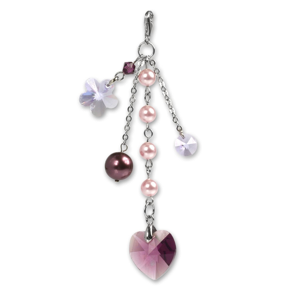 FC4802 F4S 925 Zirk Charm Herz Ketten Armband Anhänger