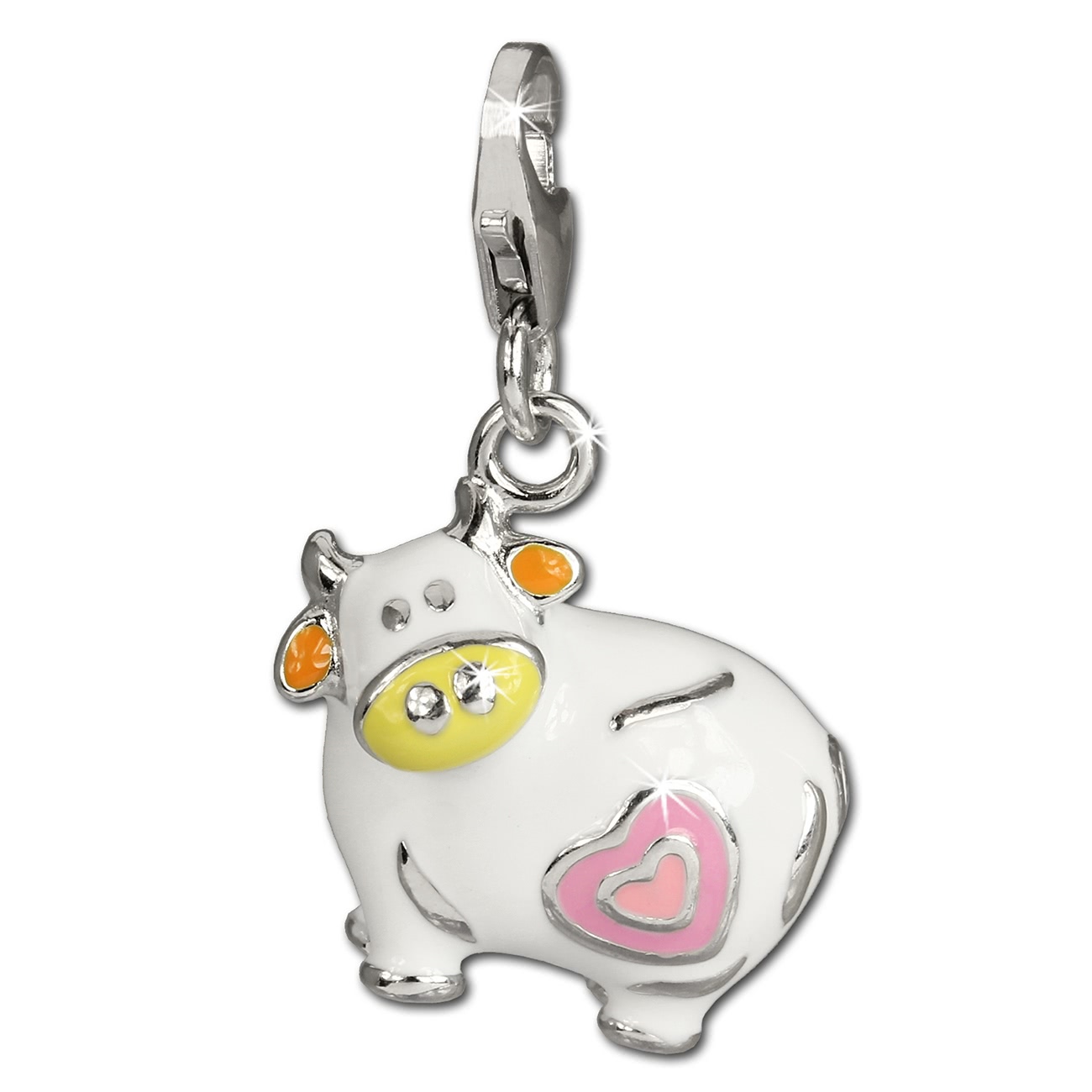  SilberDream 925 Charm  Kuh LIEBE 925er Silber ...