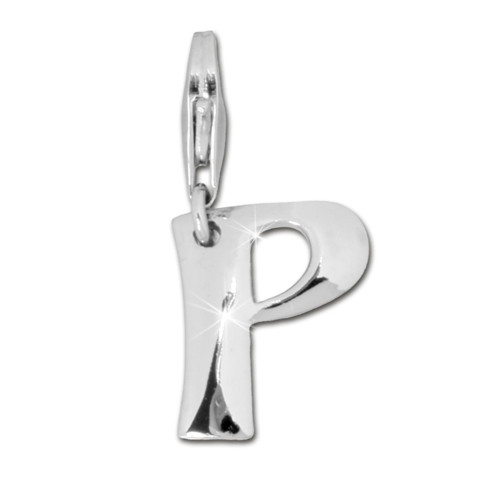 FC70P F4S 925 Charm Buchstabe P Silber Armband Anhänger