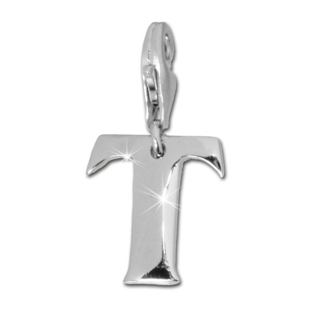 FC70T F4S 925 Charm Buchstabe T Silber Armband Anhänger