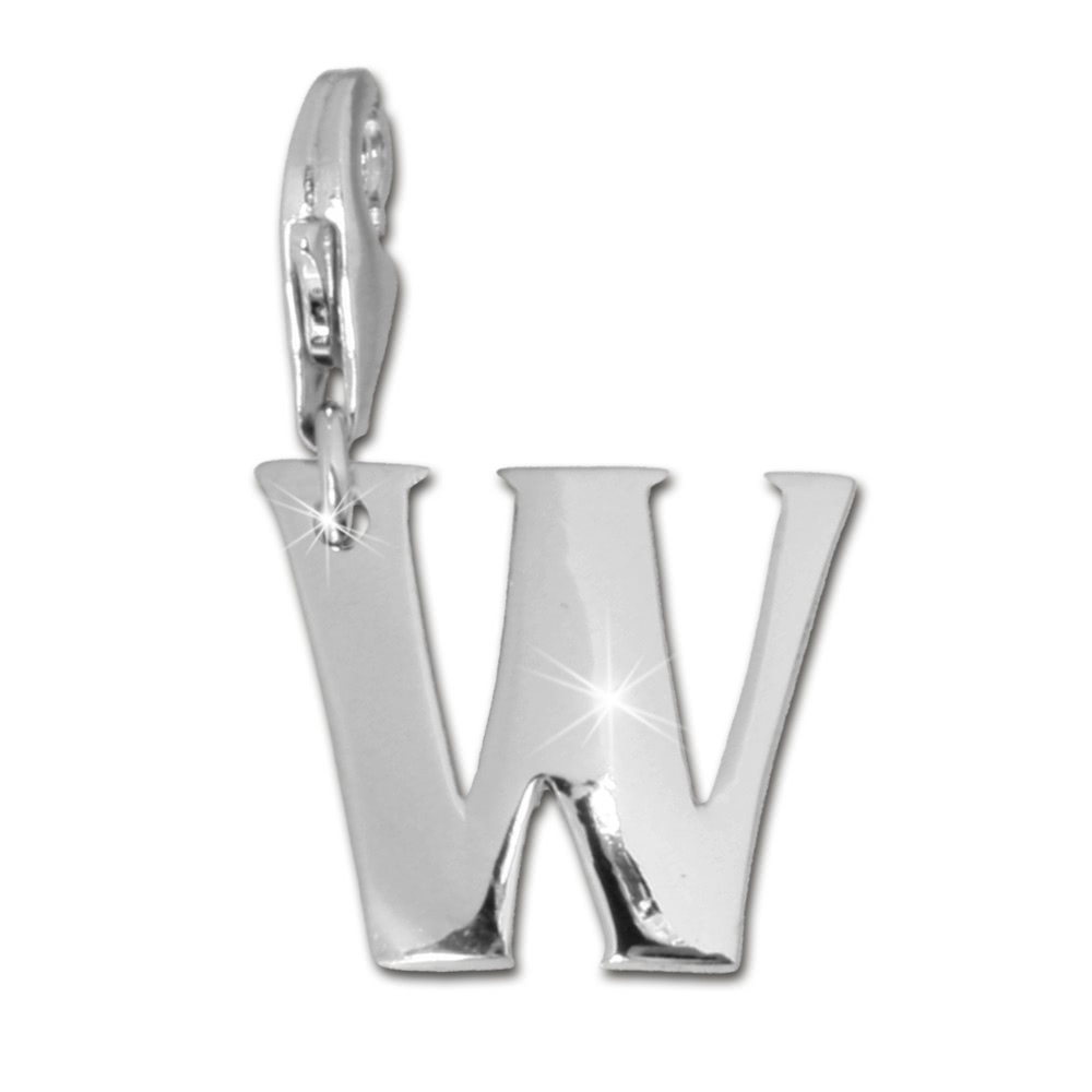 FC70W F4S 925 Charm Buchstabe W Silber Armband Anhänger