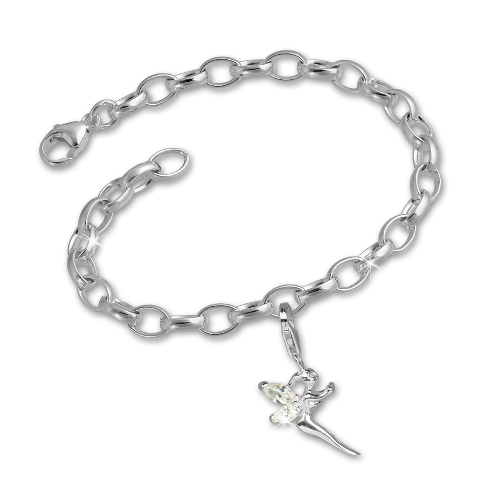 FCA054 925 Charms Elfe Set Silber Armband und Anhänger