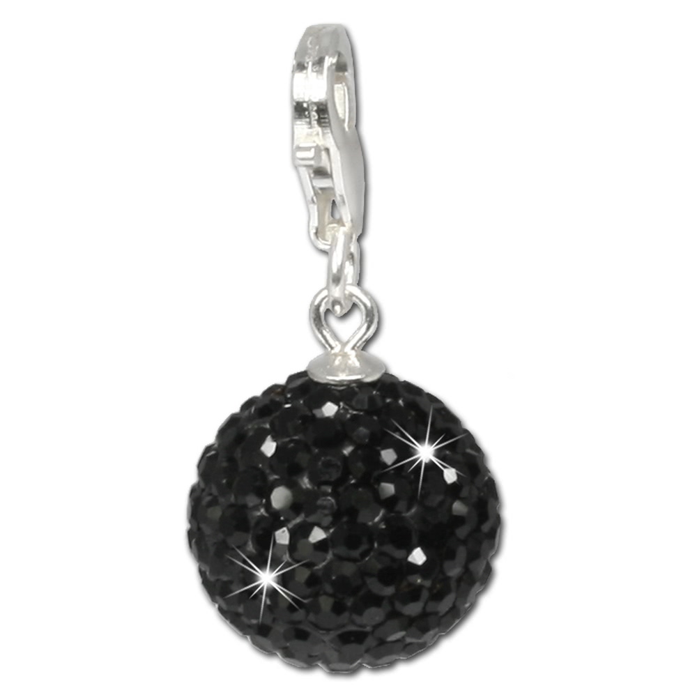  SilberDream Glitzer  Charm Kugel schwarz ...