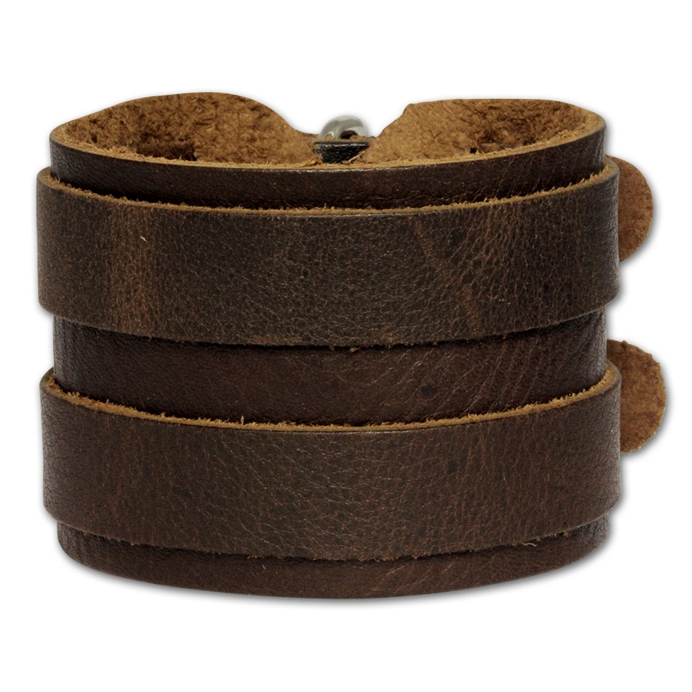  silver dream brown  leather bracelet ...