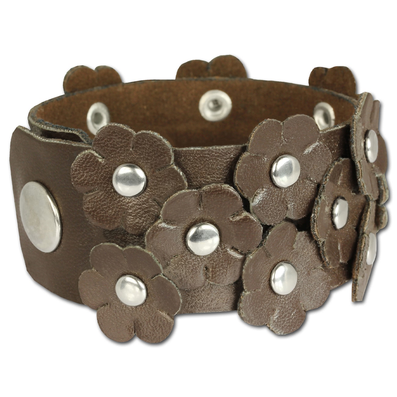  SilberDream  Lederarmband Blume ...