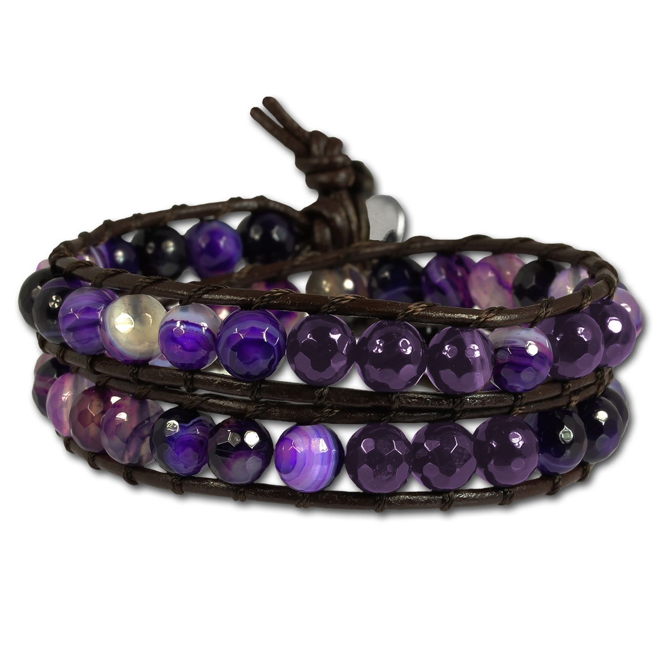  SilberDream  Lederarmband Amethyst ...