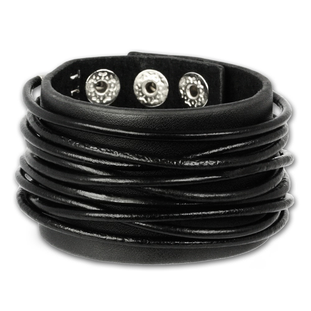  SilberDream  Lederarmband schwarz ...