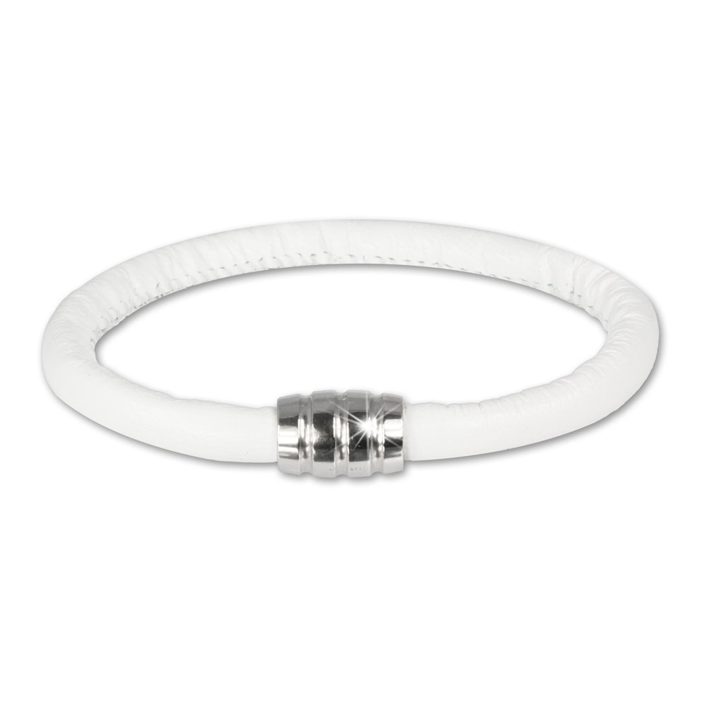  SilberDream Nappa  Leder Armband weiß mit ...