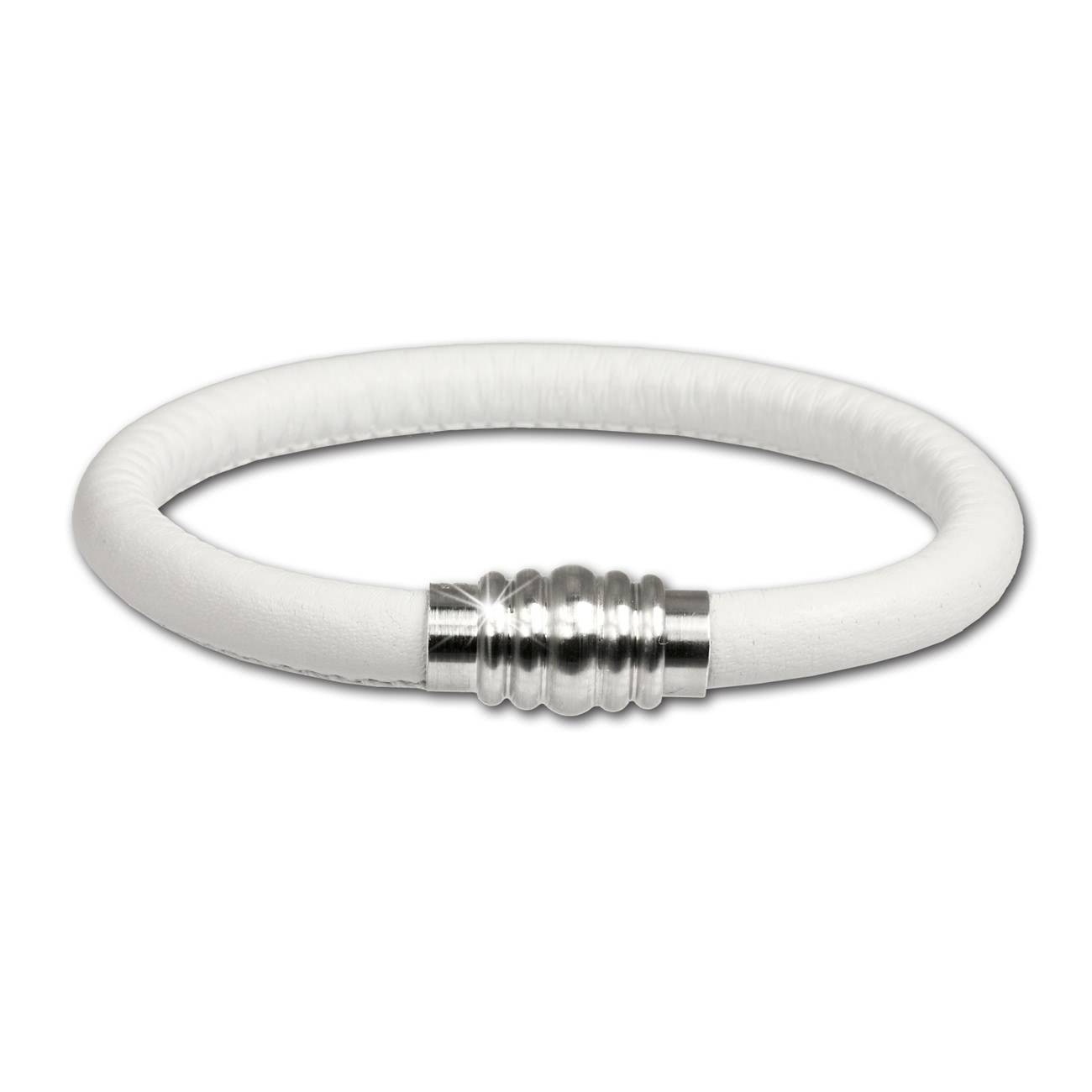 SilberDream Nappa  Leder Armband weiß mit ...