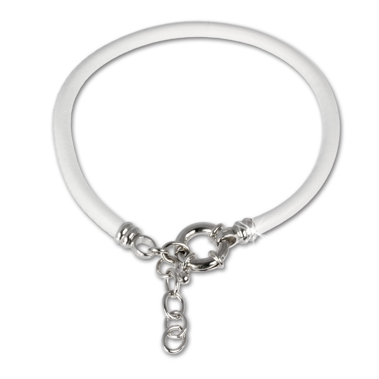  SilberDream Nappa  Leder Armband weiß mit ...