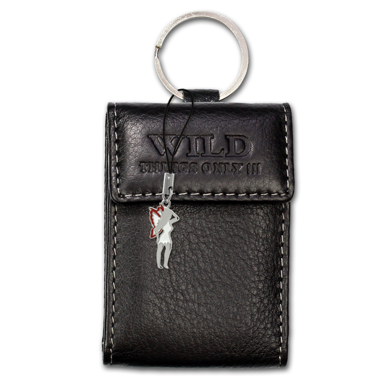 Bild von Etui, Geldbörse Leder schwarz Minibörse Schlüsseltasche Wild Things Only OPJ904S