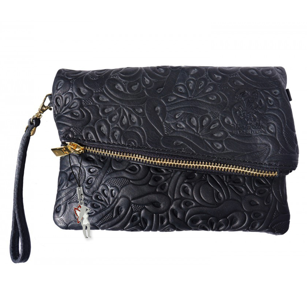 Evening Clutch Bag, Wristlet Leather black Shoulder bag DrachenLeder OTF800S | eBay