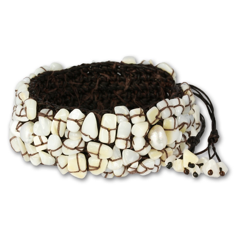 Silver Dream Stone  Bracelet braided white ...
