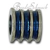 Amello Megabeads Edelstahl Bead gerillt blau Armbandbead AMB223B