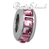 Amello Megabead Stahl Rad Zirkonias rosa Armbandbead AMZ312A