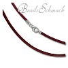 Leder Kette 50cm rot 2mm für Charms  925er Silber SilberDream Silberbeads SML7650