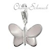 Charm Schmetterling perlmutt weiß in 925 Sterling Silber Silber - Silber Dream Charms - FC1041W