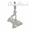 Charm Schmetterling weiß in 925 Sterling Silber Armband Anhänger - Silber Dream Charms - FC1045W
